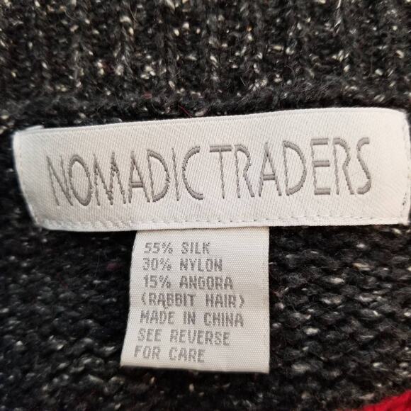 Nomadic Traders Women's Zip Front Cardigan Sweater Red Gray Black Size M Medium - Picture 3 of 5